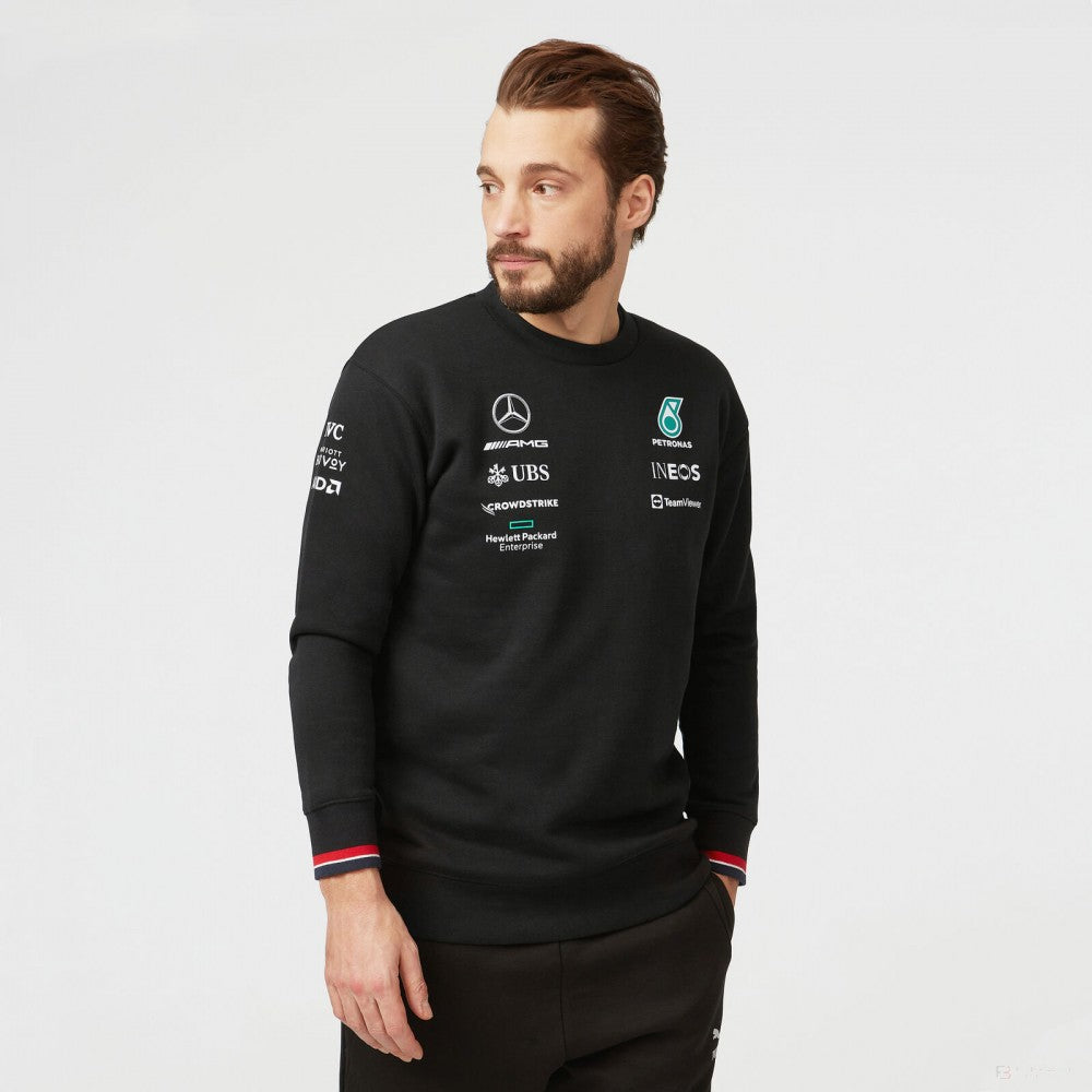 Svetr Mercedes, posádka, černý, 2022 - FansBRANDS®