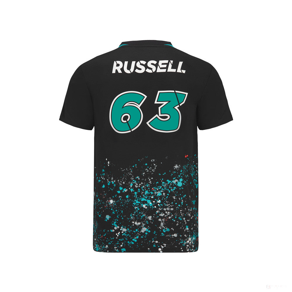 Tričko Mercedes George Russell, GEORGE #63, černé, 2022 - FansBRANDS®