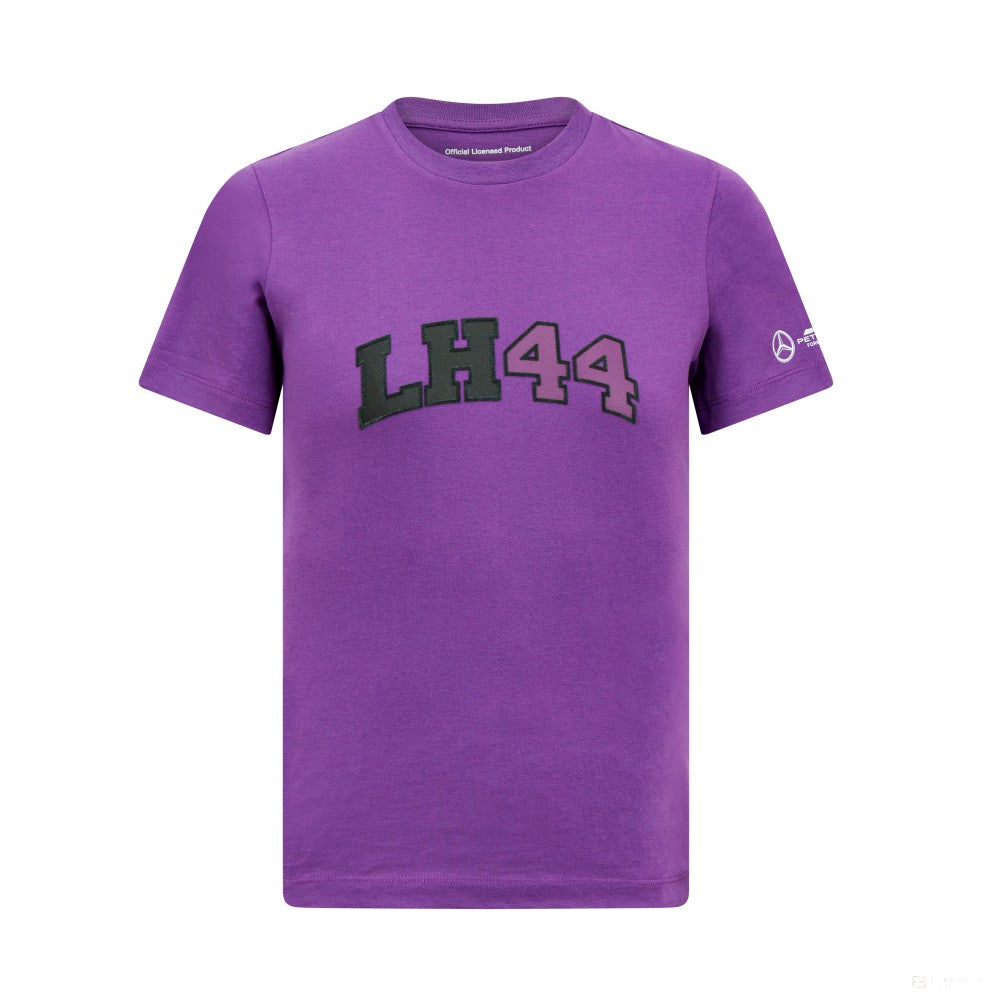Dětské tričko s logem Mercedes Lewis Hamilton, fialové