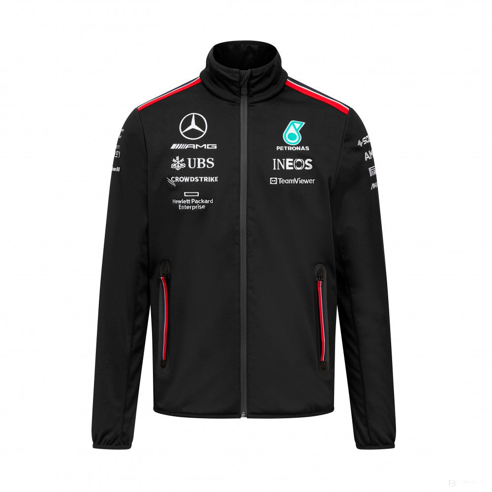 Mercedes Team, Pánská softshellová bunda, černá, 2023 - FansBRANDS®