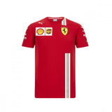 Ferrari tričko, Puma Sebastian Vettel s kulatým výstřihem, červené, 2020 - FansBRANDS®