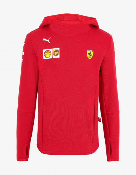 Dětská mikina Ferrari s kapucí, týmová, červená, 20./21 - FansBRANDS®