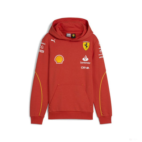 Ferrari mikina s kapucí, Puma, týmové, dětské, červená, 2024 - FansBRANDS®