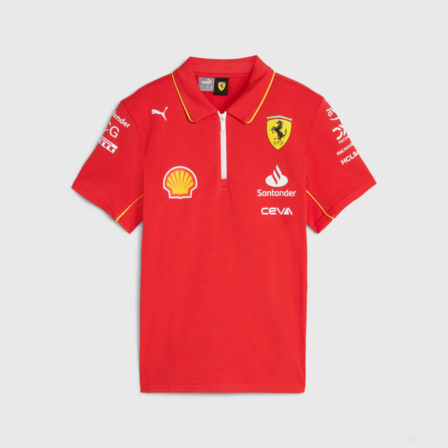 Ferrari tričko s límečkem, Puma, týmové, dětské, červená, 2024 - FansBRANDS®