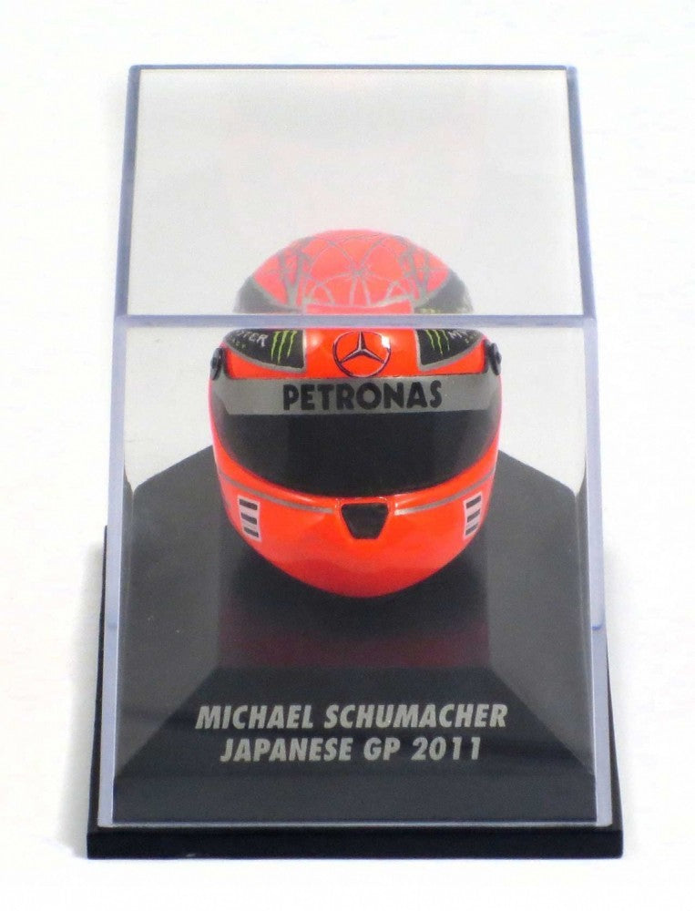 Mini přilba Michael Schumacher, 2011 Japonsko, měřítko 1:8, červená, 2015