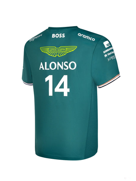 Aston Martin t-shirt, Fernando Alonso, kids, green, 2023 - FansBRANDS®