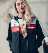 Dámská týmová bunda do deště Alfa Romeo, černá, 2022 - FansBRANDS®