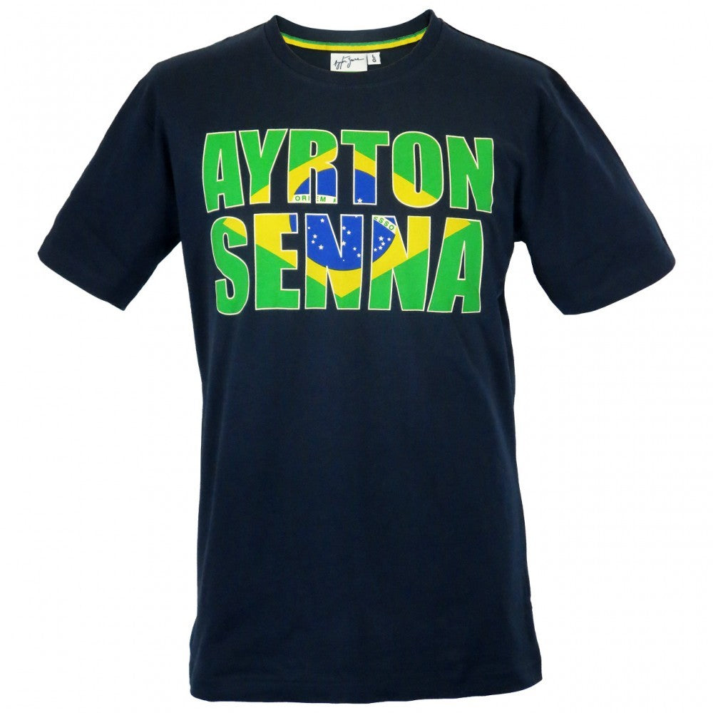 Tričko Ayrton Senna, Brazílie, modrá, 2016