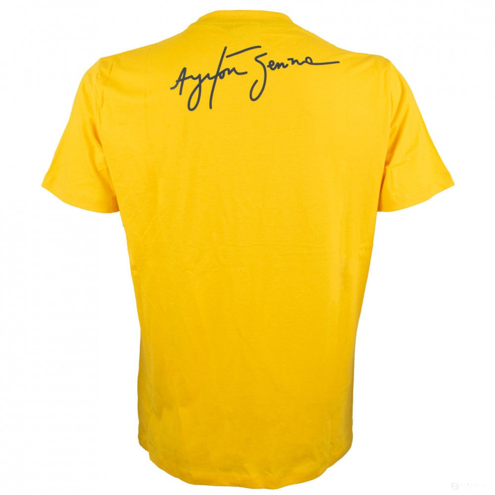 Tričko Ayrton Senna, Signaure, žluté, 2018