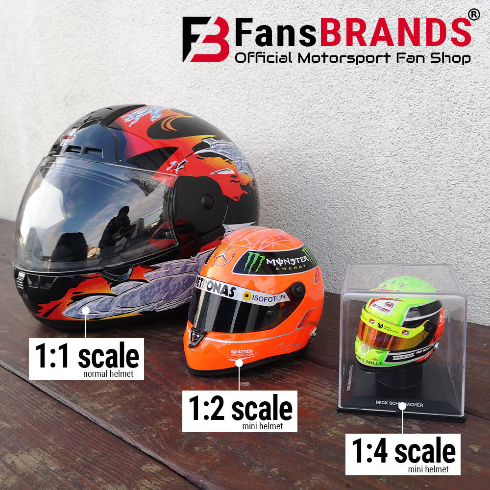 Mini přilba Ayrton Senna, měřítko 1:2, žlutá, 1985 - FansBRANDS®