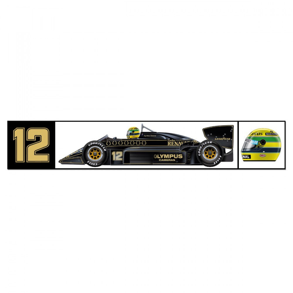 Nálepka Ayrton Senna, Nálepka Team Lotus, černá, 2018