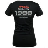 Dámské tričko Ayrton Senna, mistr světa 1988, černé, 2020