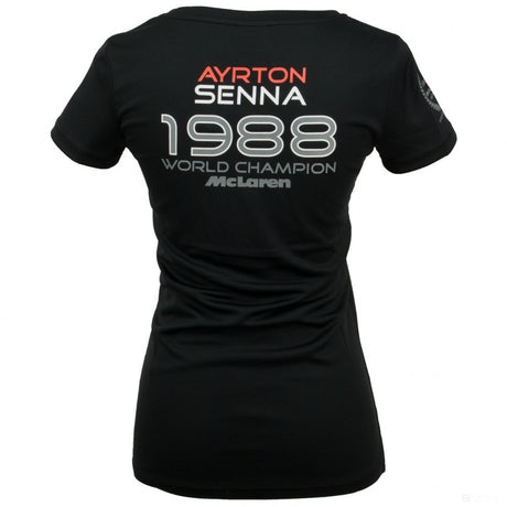 Dámské tričko Ayrton Senna, mistr světa 1988, černé, 2020 - FansBRANDS®