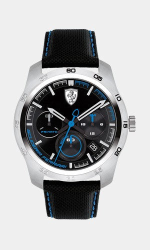 Ferrari Watch, Primato Chrono Mens, Black-Blue, 2019