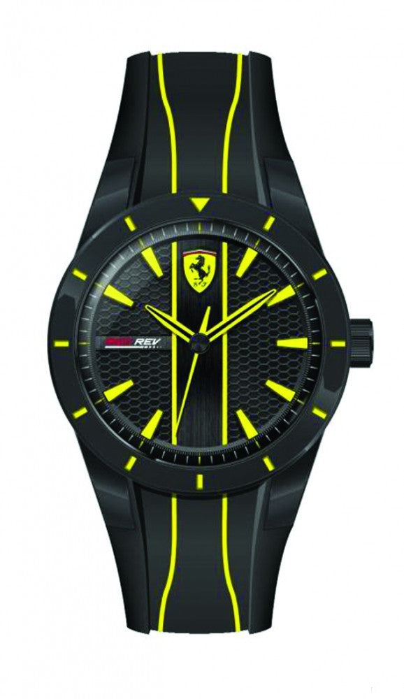 Ferrari Watch, Redrev Quartz Mens, Black-Yellow, 2019 - FansBRANDS®
