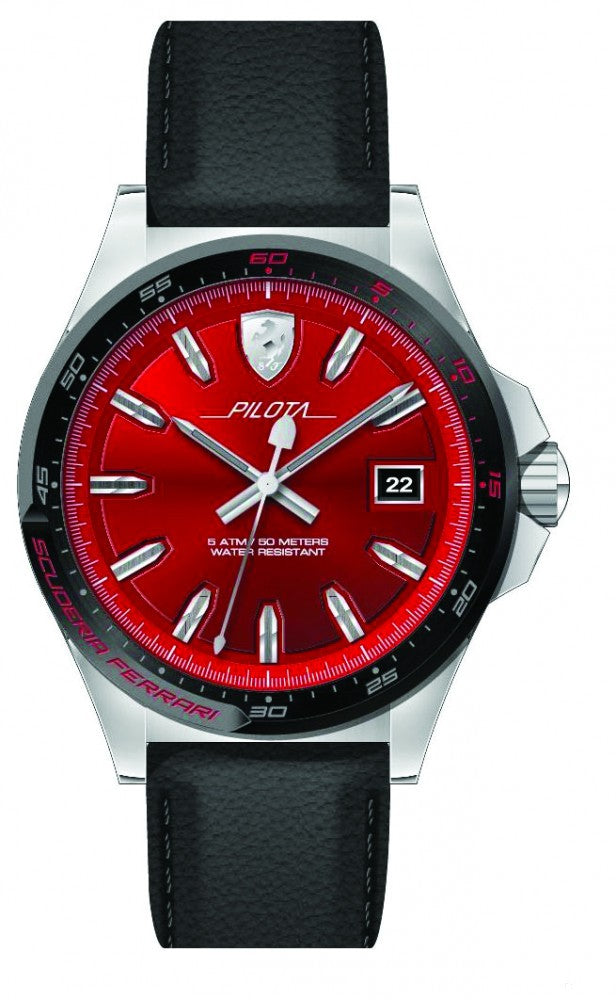 Ferrari Watch, Pilota Quartz Pánské, červeno-černé, 2019