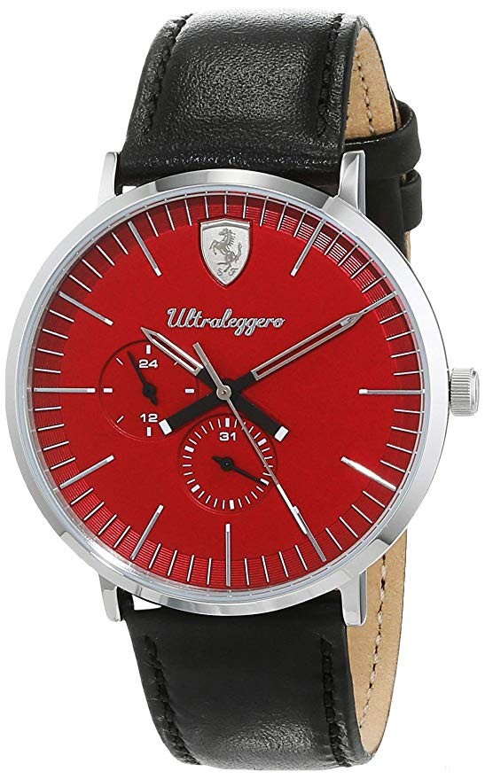 Ferrari Watch, Ultraleggero multifunkční pánské, černo-červené, 2019