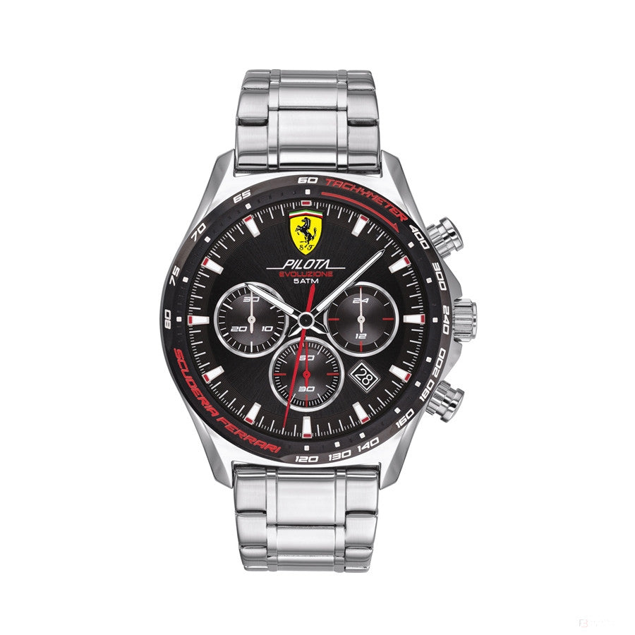 Ferrari Watch, Pilota EVO Chronograph SS Pánské, 44 mm, Stříbrné, 2020