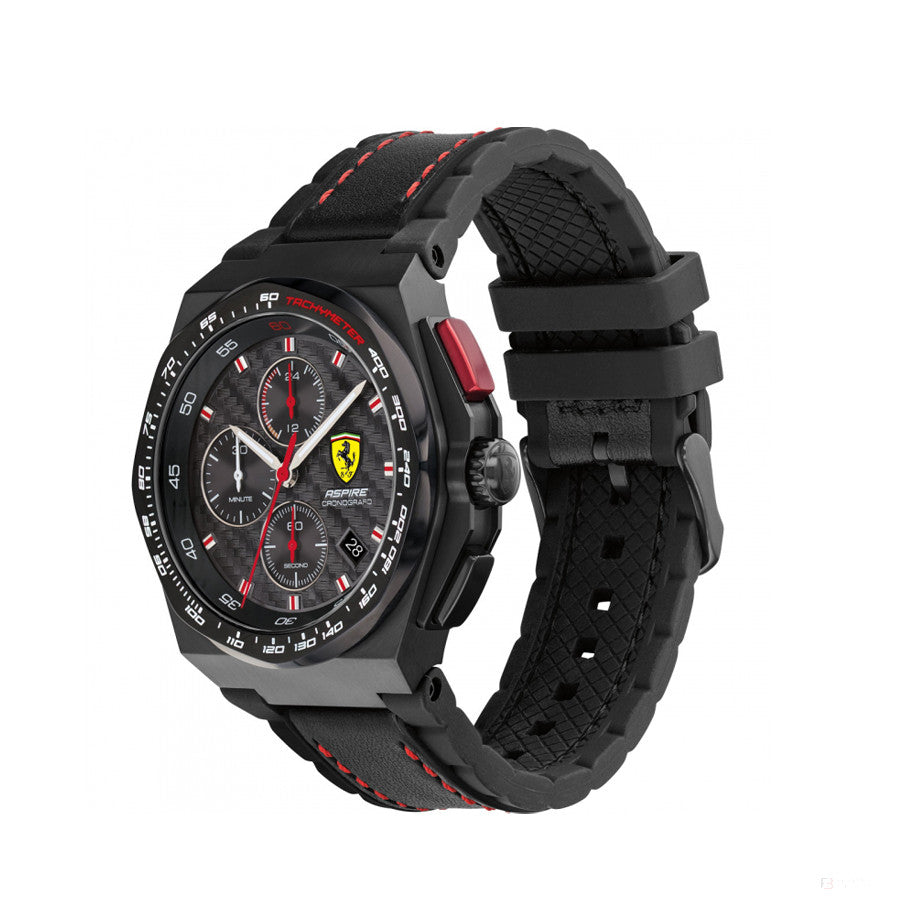 Scuderia Ferrari Watch Aspire, Chrono Bracelet Black Stainless Steel, 44Mm