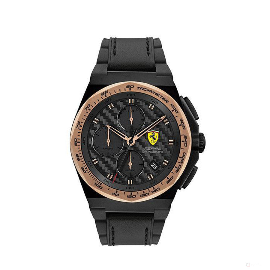 Scuderia Ferrari Watch Aspire, Black/Rose Gold, Silicone Strap, 44Mm - FansBRANDS®