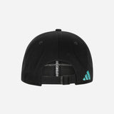 Black cap with Adidas logo on a white background