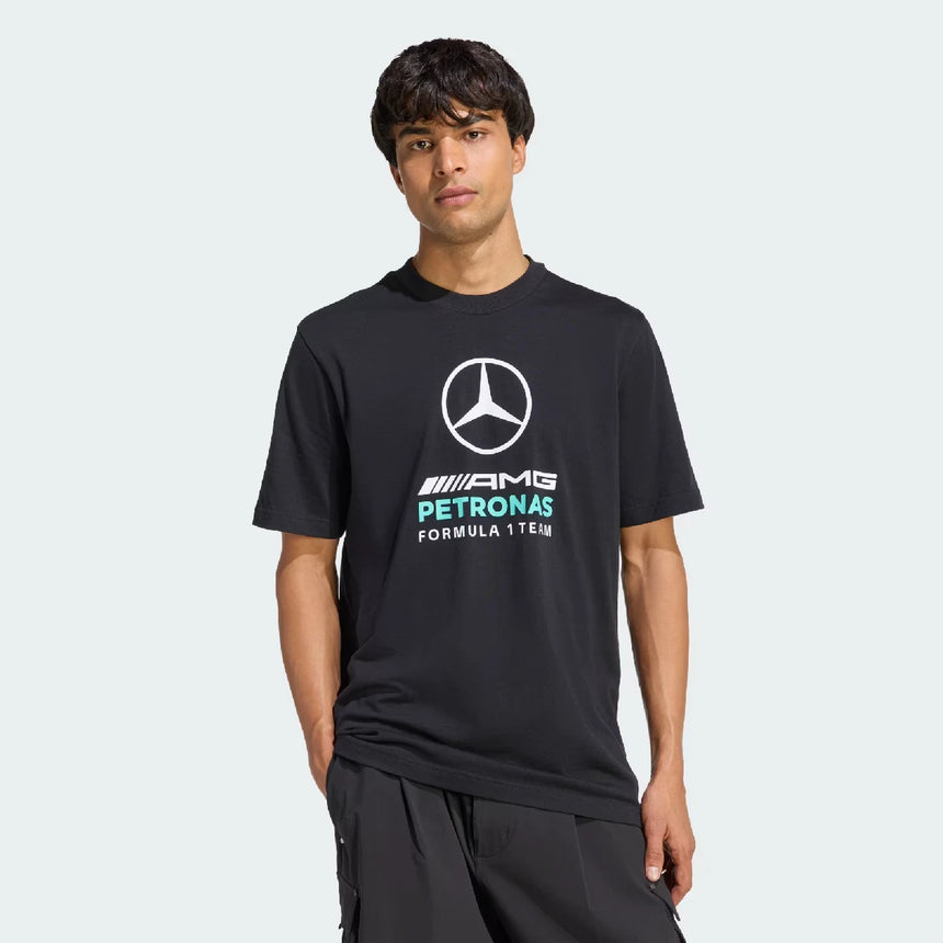 Mercedes póló, Dna, grafické, adidas, černé, 2026