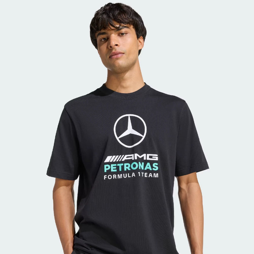 Mercedes póló, Dna, grafické, adidas, černé, 2026