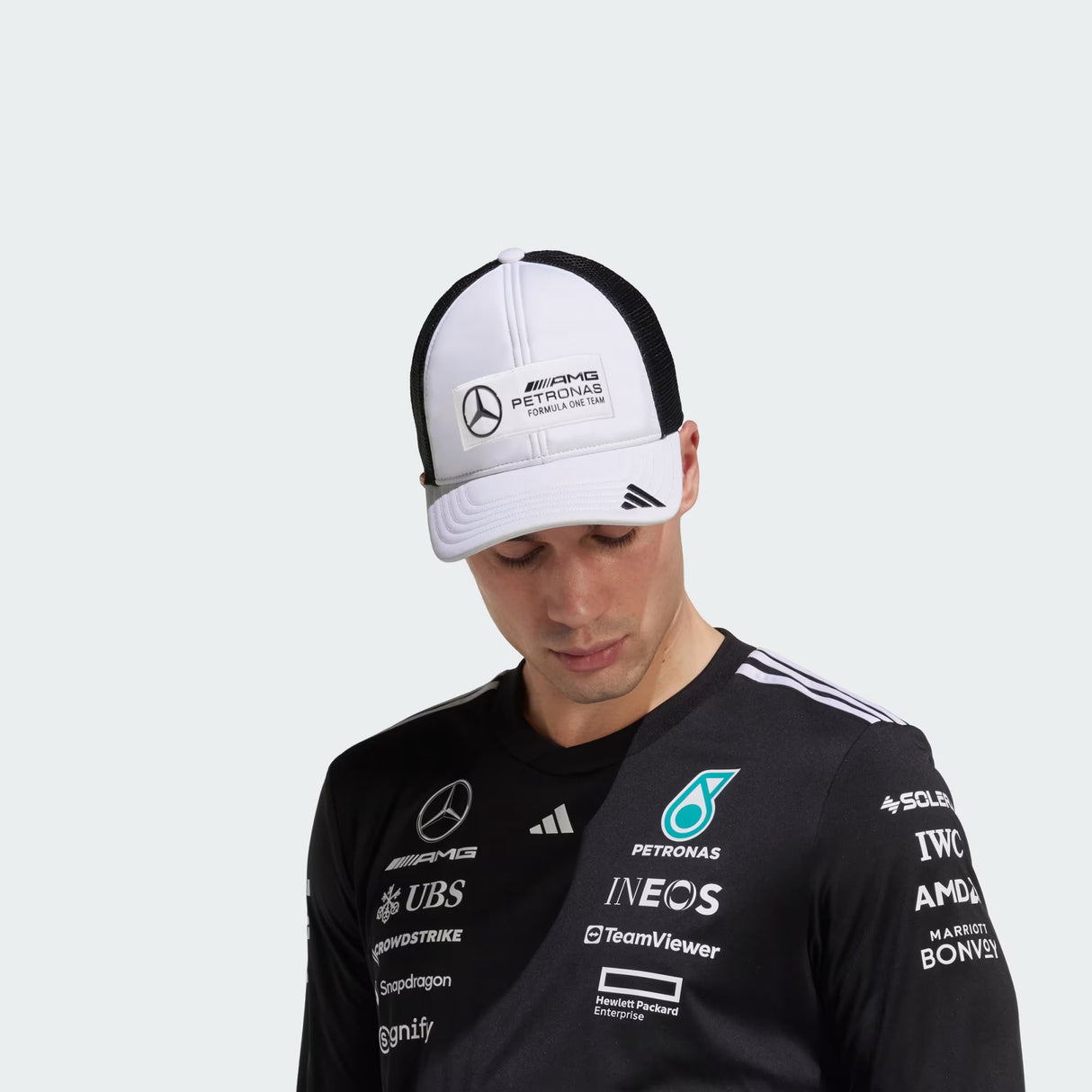 Mercedes nákladní čepice, dlouhé logo, bílá 🔥