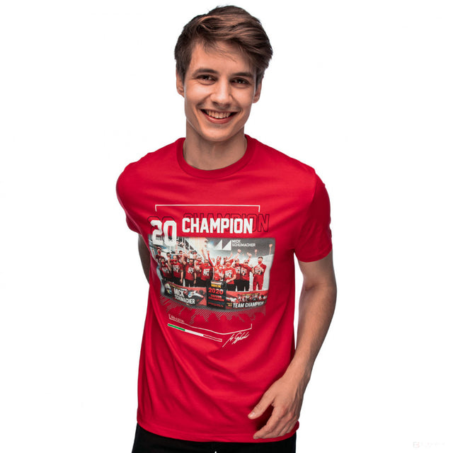 Tričko Mick Schumacher, mistr světa F2 2020, červené, 2020 - FansBRANDS®