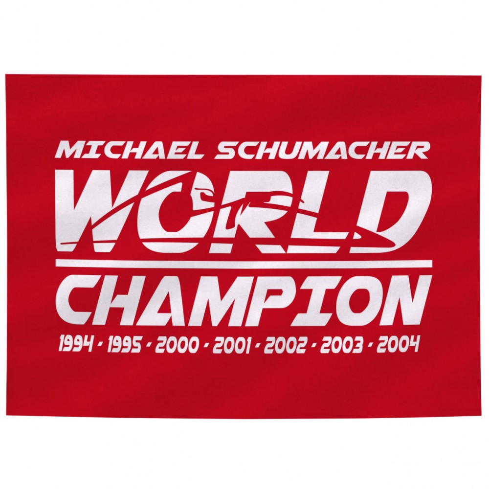 Vlajka Michaela Schumachera, vlajka mistra světa, červená, 2018 - FansBRANDS®