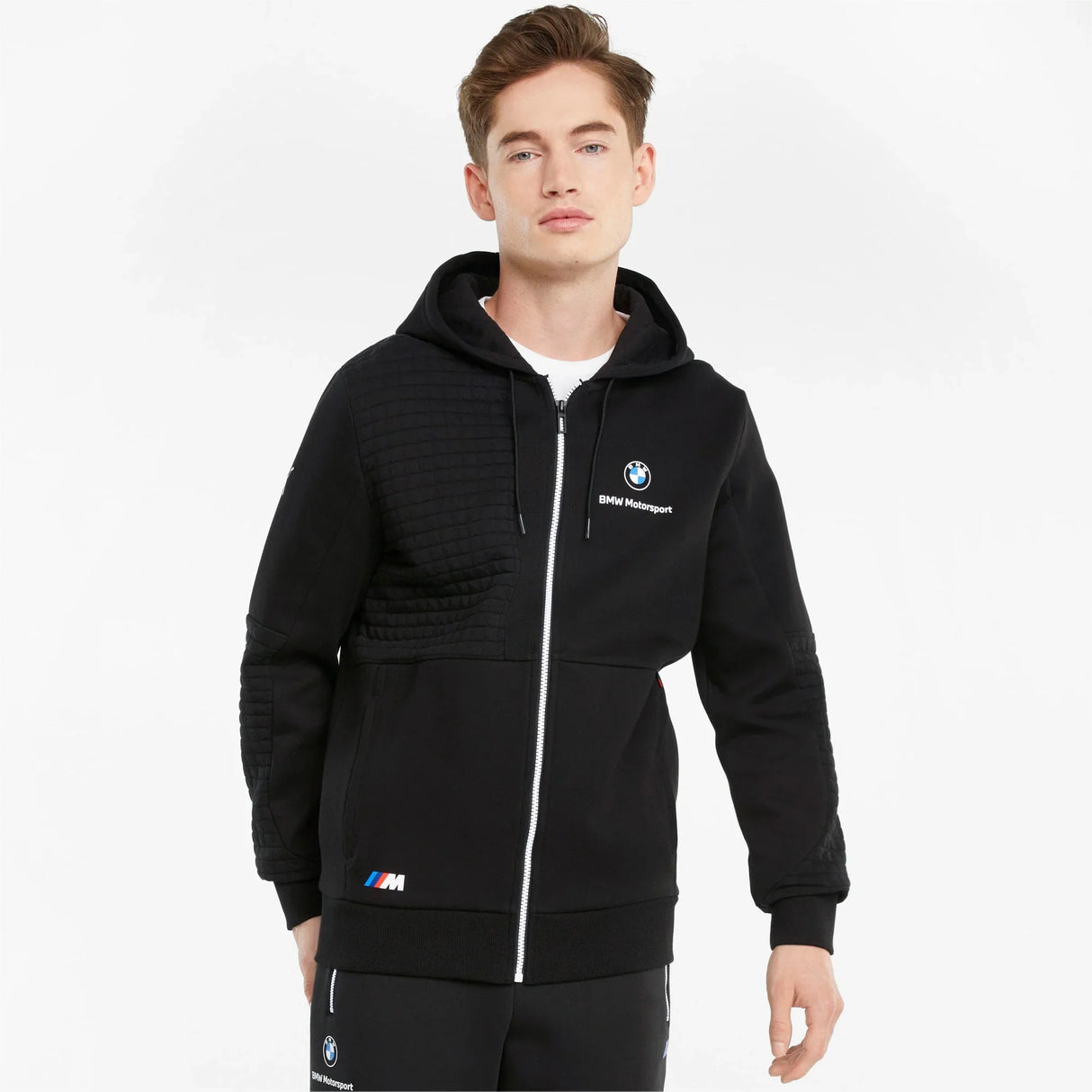 BMW sweatshirt, Puma BMW MMS zip, black, 2021