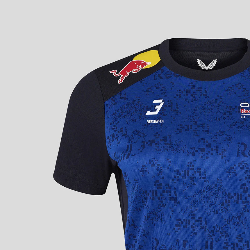 Red Bull tričko pro ženy, modré, s logem týmu a Max Verstappenem, 2026