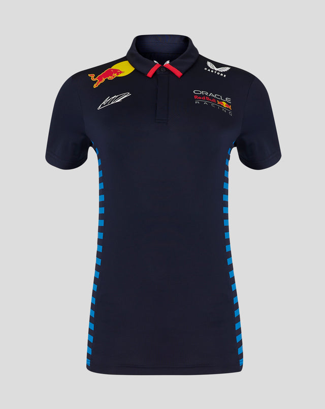 Red Bull tričko s límečkem, Castore, Max Verstappen, dámské, modrá - FansBRANDS®