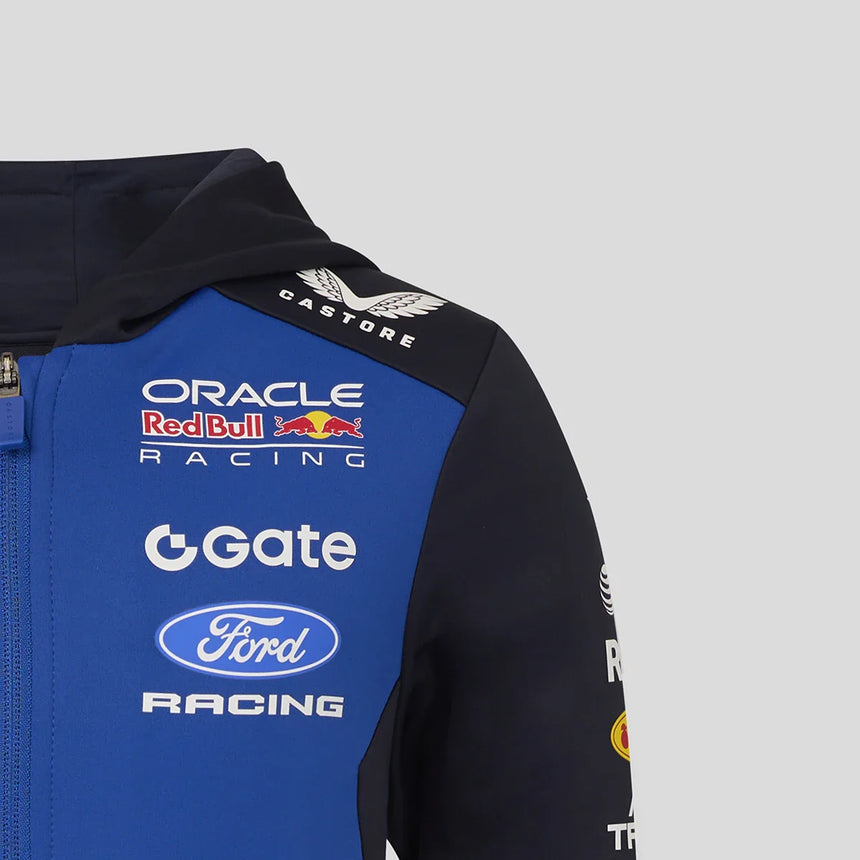 Red Bull dětská mikina s kapucí na zip po celé délce, modrá