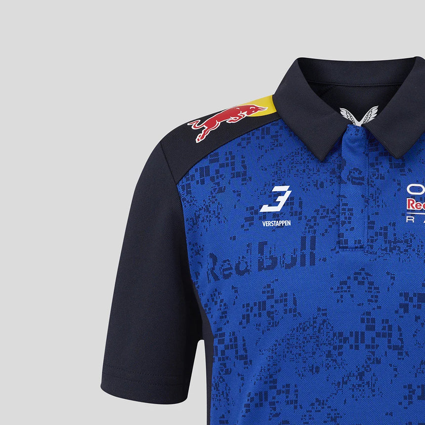 Red Bull polo pro děti, modrá, s motivem týmu Max Verstappen, 2026