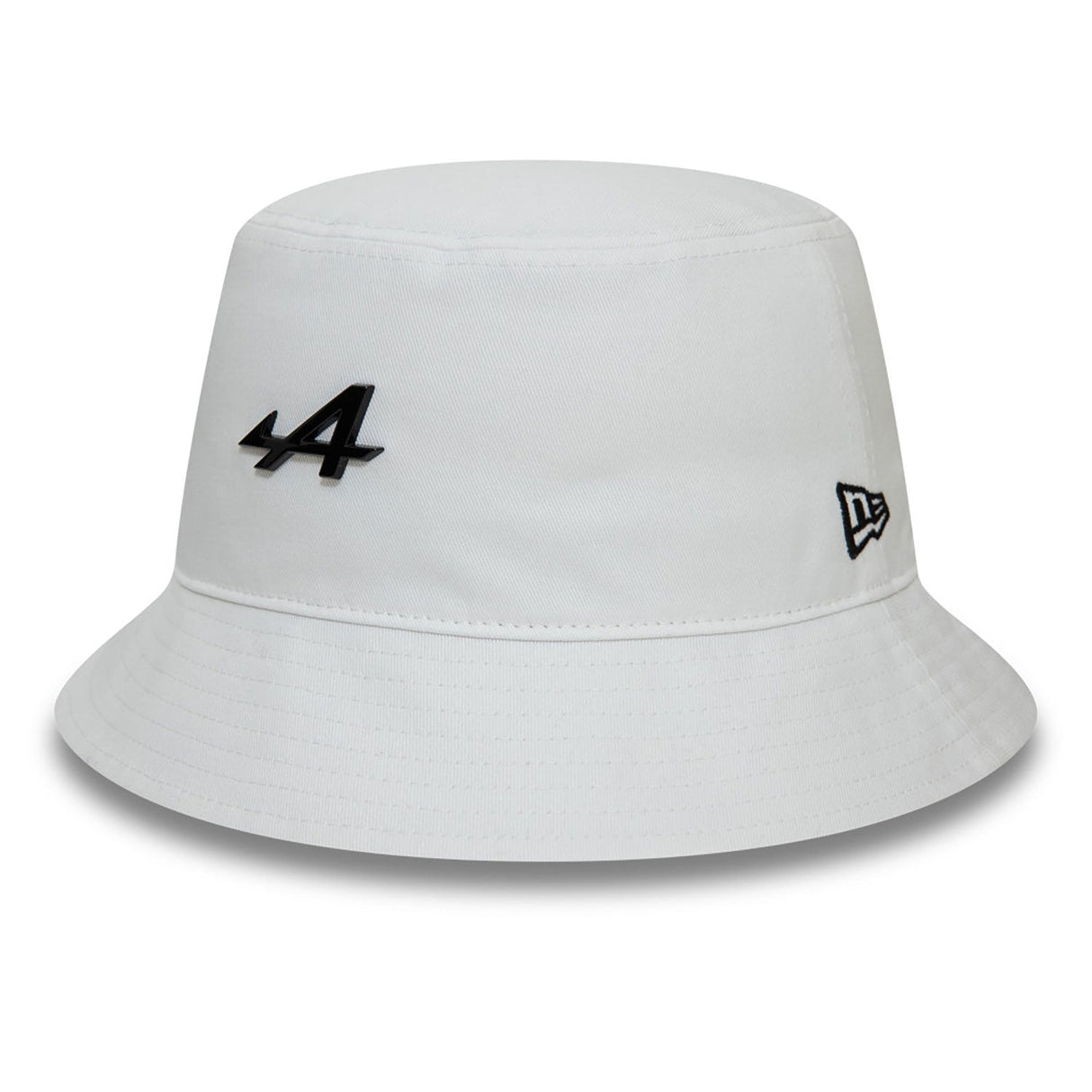 Alpine bucket hat, New Era, kovový odznak, bílá