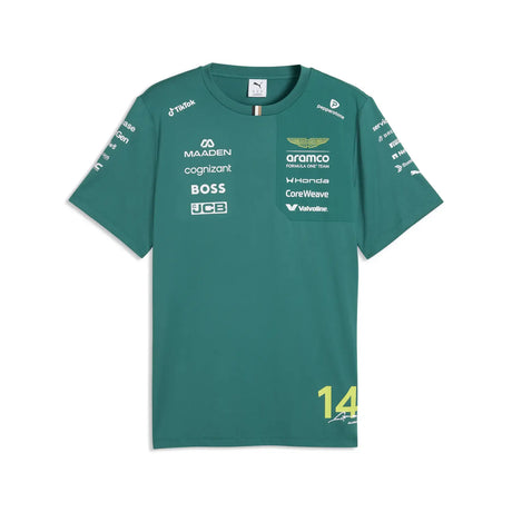 Aston Martin tričko, Fernando Alonso, tým, Puma, zelené, 2026