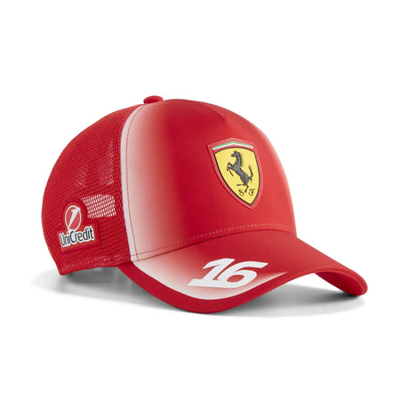 Ferrari trucker kšiltovka, tým, Charles Leclerc, Puma, červená