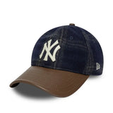 Kšiltovka New York Yankees, lodenová kůže, New Era, 9TWENTY, hnědá