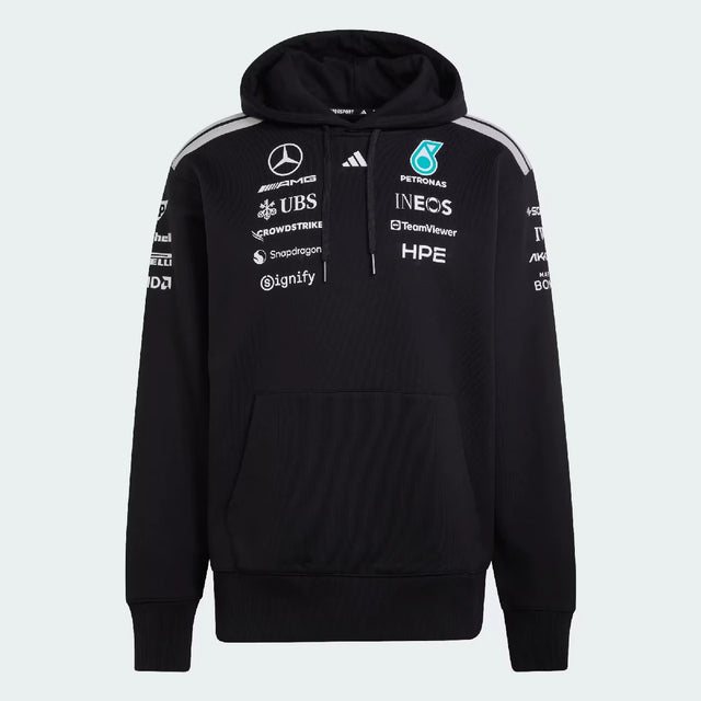 Mercedes Mikina, tým, jezdec, adidas, černá, 2026