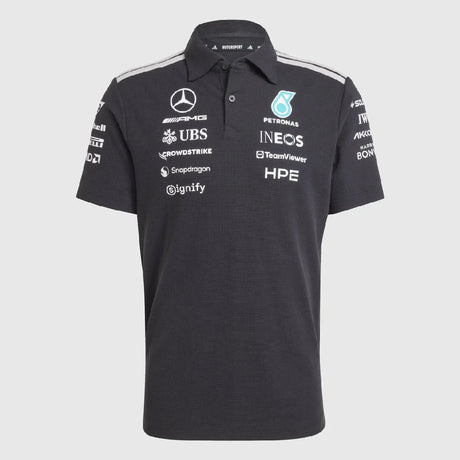 Mercedes polo, tým, inženýři, adidas, černá, 2026